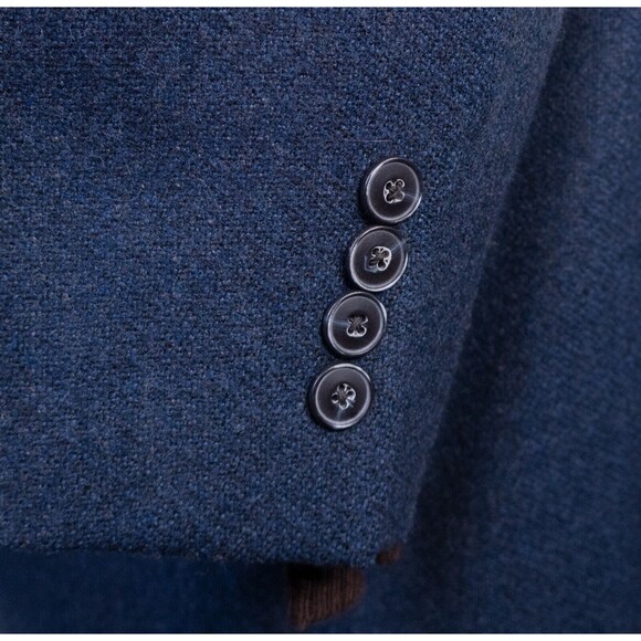 Jos A Bank 1905 Solid Blue Sz 52R/S Sport Coat Jacket Blazer Two Button Wool - Picture 7 of 13